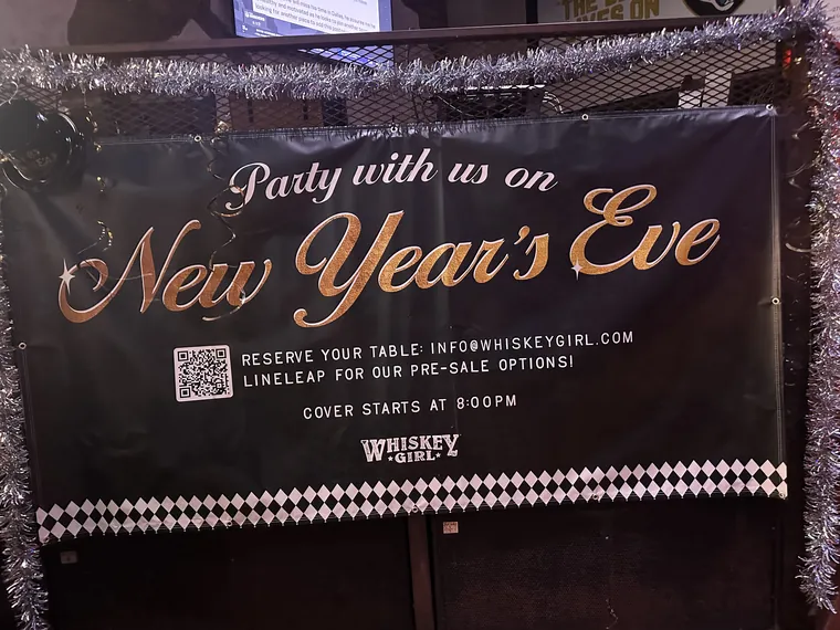 Whiskey Girl New Year’s Eve event banner