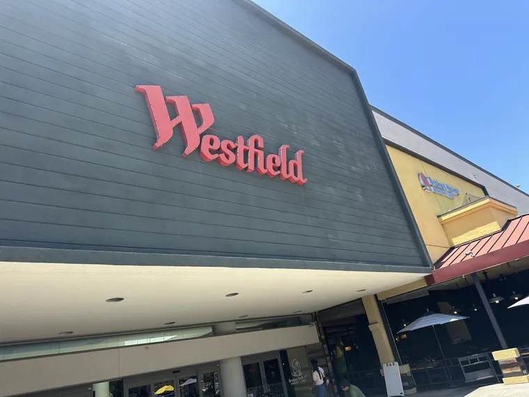 Westfield dimensional logo on an exterior wall