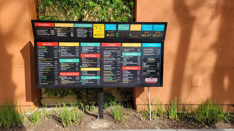 Cazadores outdoor menu board