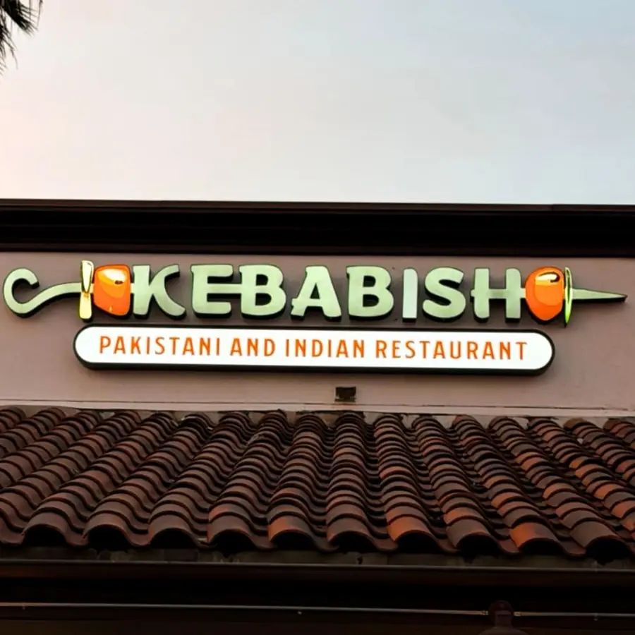 Kebab Ishq Pakistani and Indian Restaurant channel letters with skewer graphics